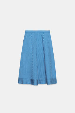 FALDA CAPA RAYAS ZW COLLECTION / Azul / Blanco - Zara фото 5