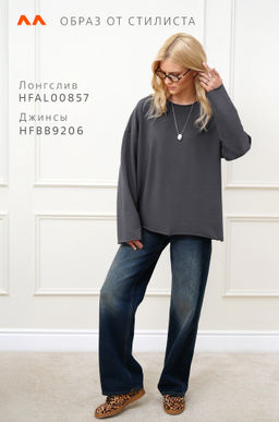 Женский лонгслив оверсайз из футера двухнитки Happyfox - Happy fox фото 12