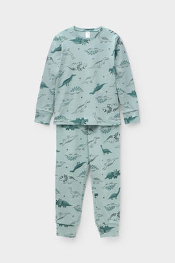 К 1552/24/голубой прибой,динозавры пижама дет