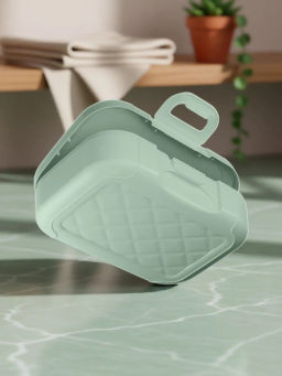 Ланч-бокс 0,85л с декором "Сад пионов" (светло-зеленый)