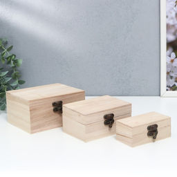 Набор шкатулок для росписи дерево «Сундучки», 3 шт., для творчества, декора