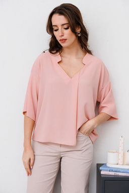 Блуза NIKVA н481-2 пудра  фото 3