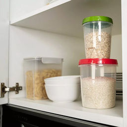 Банка для сыпучих продуктов пластмассовая, набор 2 предмета: 0,6л, 1,3л, закручивающаяся крышка (Россия) - Домашняя мода фото 4