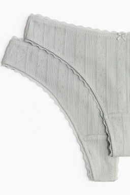 Pack de 2 bragas thong en pointelle - H&m фото 6