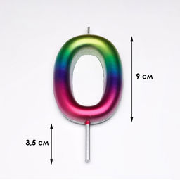Цена за 3 шт. Свеча в торт «Цифра 0», 9 см