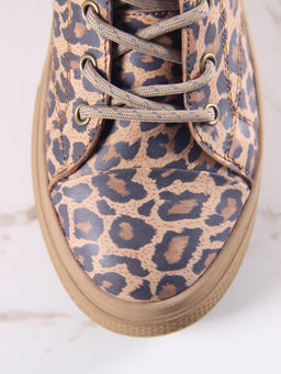 Ботинки 215.warmbr.Коричневый леопард/мех