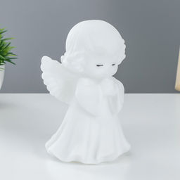 Фигурка светящаяся RISALUX «Ангелочек», LED-ночник, батарейки 3×LR44, белый, 8.5×8×14.5 см