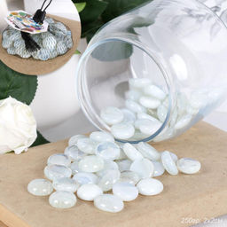 Декоративные камни 250г / 7-219 /уп 100/ белый со стеклом / 711819