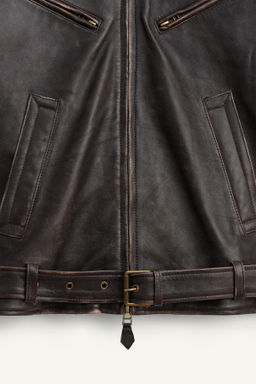 LIMITED EDITION LEATHER JACKET WITH BELT - Zara фото 8