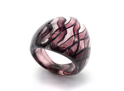 Стеклянное кольцо модель 4 цв.сиреневый Радуга камня