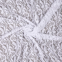 Ткань гипюр стрейч арт.SZ031636 160г/м? ш.150см, цв.белый, уп.1м