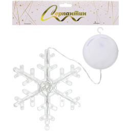 Фигура светодиодная "Снежинка" 16х14 см (батарейки 3 ААА), 1 реж, Белый
