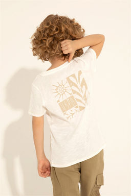 Футболка цвета экрю для мальчика - U.s. polo assn фото 7