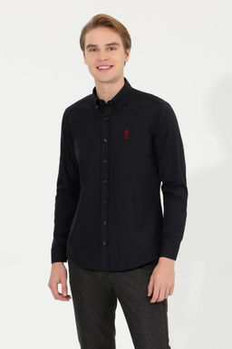 U. S. Polo Assn / Рубашка мужская черная Uzunkol Basic - U.s. polo assn фото 3