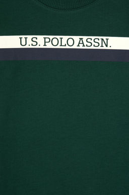 Erkek _ocuk Koyu Ye_il Basic Bisiklet Yaka Sweatshirt Sepette S_rpriz _ndirim - U.s. polo assn фото 3