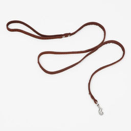 Поводок кожаный однослойный, простроченный, 1.37 м х 1 см, коричневый - Пижон фото 2