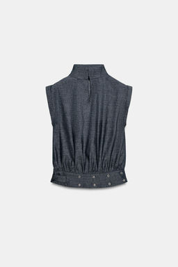 CUERPO HEBILLA TACHAS CON LINO / ?ndigo - Zara фото 7