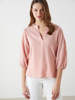 Ka??k Yaka Nak??l? Kad?n Bluz