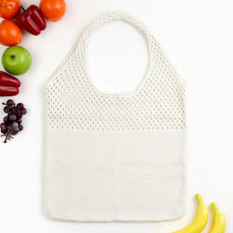 Сумка-авоська плетёная, клетка 0.5 см, белая