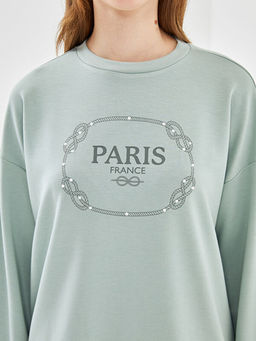 Bisiklet Yaka Bask?l? Kad?n Tunik