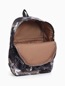 Рюкзак школьный на молнии, с карманами, с абстрактным принтом, размер 30?13?42 см, с принтом, чёрный