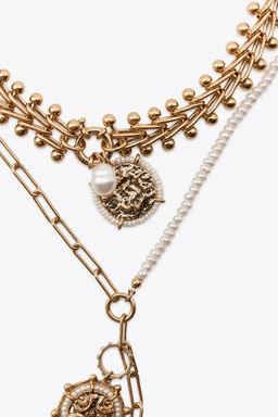 3-PACK OF MEDALLION AND PEARL NECKLACES - Zara фото 4