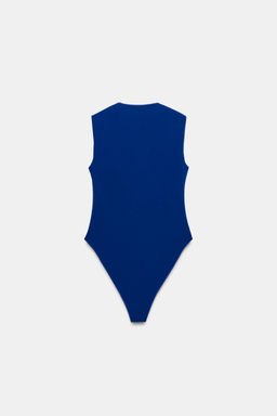 BODY ESCOTE CUADRADO STRETCH / Azul