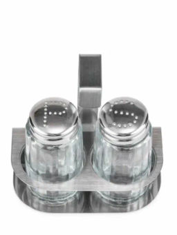 Набор для специй 3 предмета: солонка 1х40мл, перечница 1х40мл, подставка (LR08-00) /LARA/  фото 6