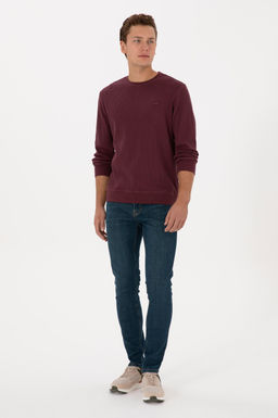 Erkek Regular Fit Bisiklet Yaka Bordo Sweatshirt - U.s. polo assn фото 4