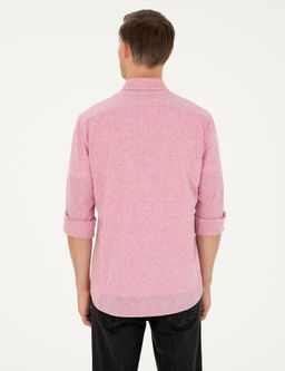 K_rm_z_ Slim Fit Keten Kar___ml_ G_mlek