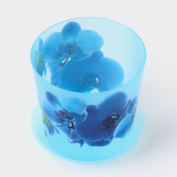 Цена за 2 шт. Горшок для орхидей с поддоном IDEA «Деко», 1.2 л, пластиковый, голубой