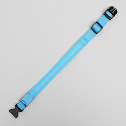 Ошейник с подсветкой размер L, ОШ 45-52 х 2,5 см 3 режима свечения голубой - Пижон фото 3