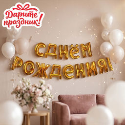 Интерьерное украшение Гирлянда из шаров "С Днем Рождения!"