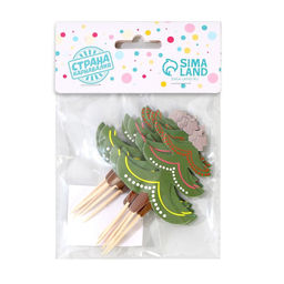 Шпажки для канапе Ёлочка с гирляндой, набор 12 шт. - Страна карнавалия фото 2
