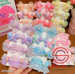 Набор детских заколок с бантом для волос