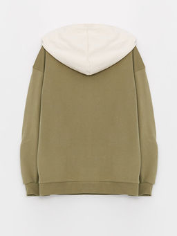 Kap??onlu Nak??l? Uzun Kollu K?z ?ocuk Sweatshirt - Waikiki фото 2