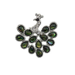 Брошь "Павлин" пышный хвост перламутр гелиотис