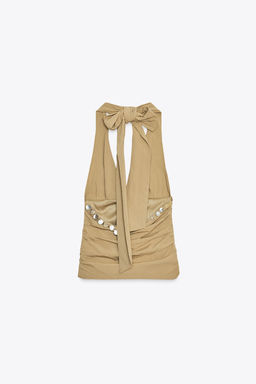 BEADED HALTER TOP - Zara фото 3