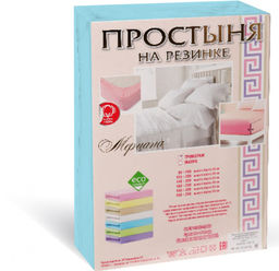 Простыня трикотажная на резинке Мерцана (Морская волна) MERC39 120x200  фото 2