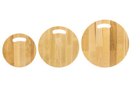 Комплект 3 досок 35*35*1,8 см, 30*30*1,8 см, 25*25*1,8 см "Круг с ручкой" на дер. подстав.