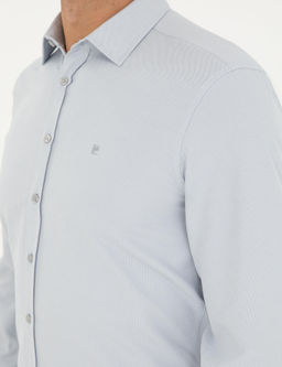 Рубашка Pierre Cardin Oxford Slim Fit серая с длинным рукавом