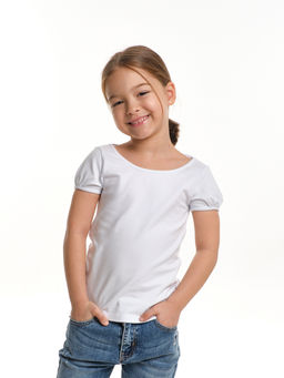 Базовая футболка для девочки UD 1217 белый