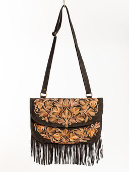 Сумка замшевая с бахромой через плечо 1109/14