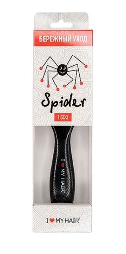 ILMH Spider 1502L Черная Щетка для бережного распутывания волос, 23 см - I love my hair фото 3