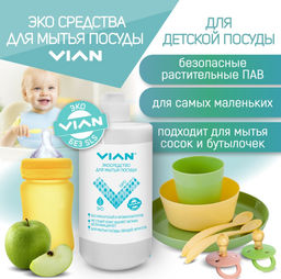 Средство для мытья посуды "GIPO" гипоаллергенное (без угля) VIAN, 450 мл