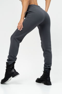 Брюки женские с начесом, графит - Solo mio фото 5