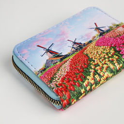 Кошелёк на молнии «Поле тюльпанов», разноцветный