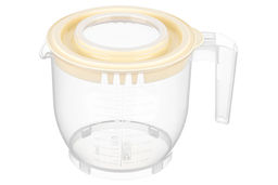 Ёмкость для миксера (блендера) 2,2 л 22,5*17*16 см с крышкой, прозрачная/кремовая (459)