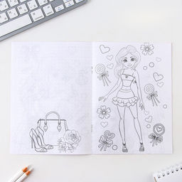 Цена за 10 шт. Блокнот раскраска А5, 8 страниц Модница