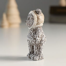 Фигурка полистоун «Мишка в шапке; колпаке, стоит», серый, 4×3×7 см, МИКС